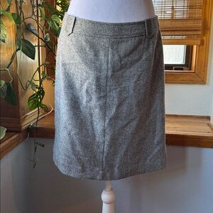 Talbots Gray Wool Blend Herringbone Lined Pencil Skirt size 8